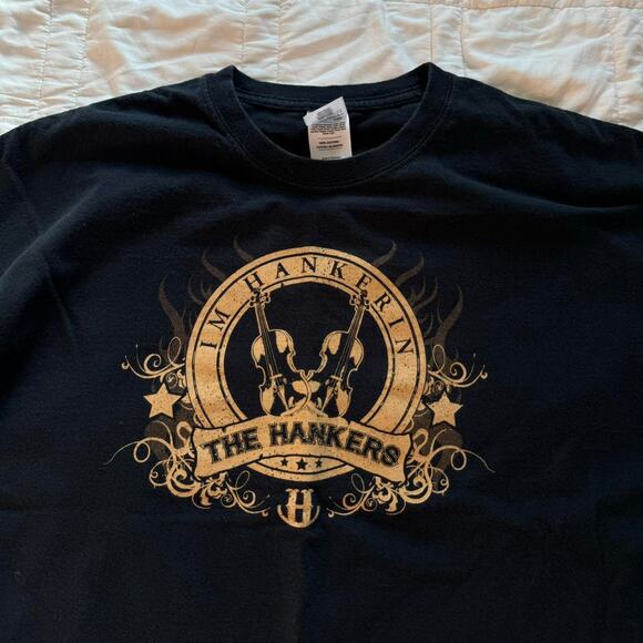 country blues band the Hankers black graphic tee sz XXL cowboy cotton western - Picture 6 of 6